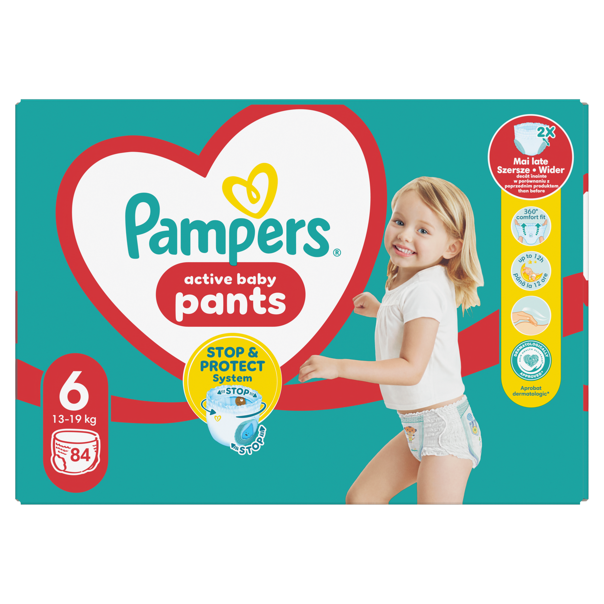 Pampers Active Baby, Pieluchomajtki rozmiar 6, 13-19 kg, 84 sztuki zdjęcie