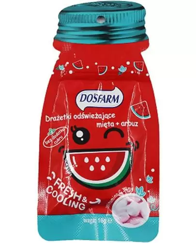 Dosfarm drażetki odświeżające o smaku mięty i arbuza 16 g zdjęcie