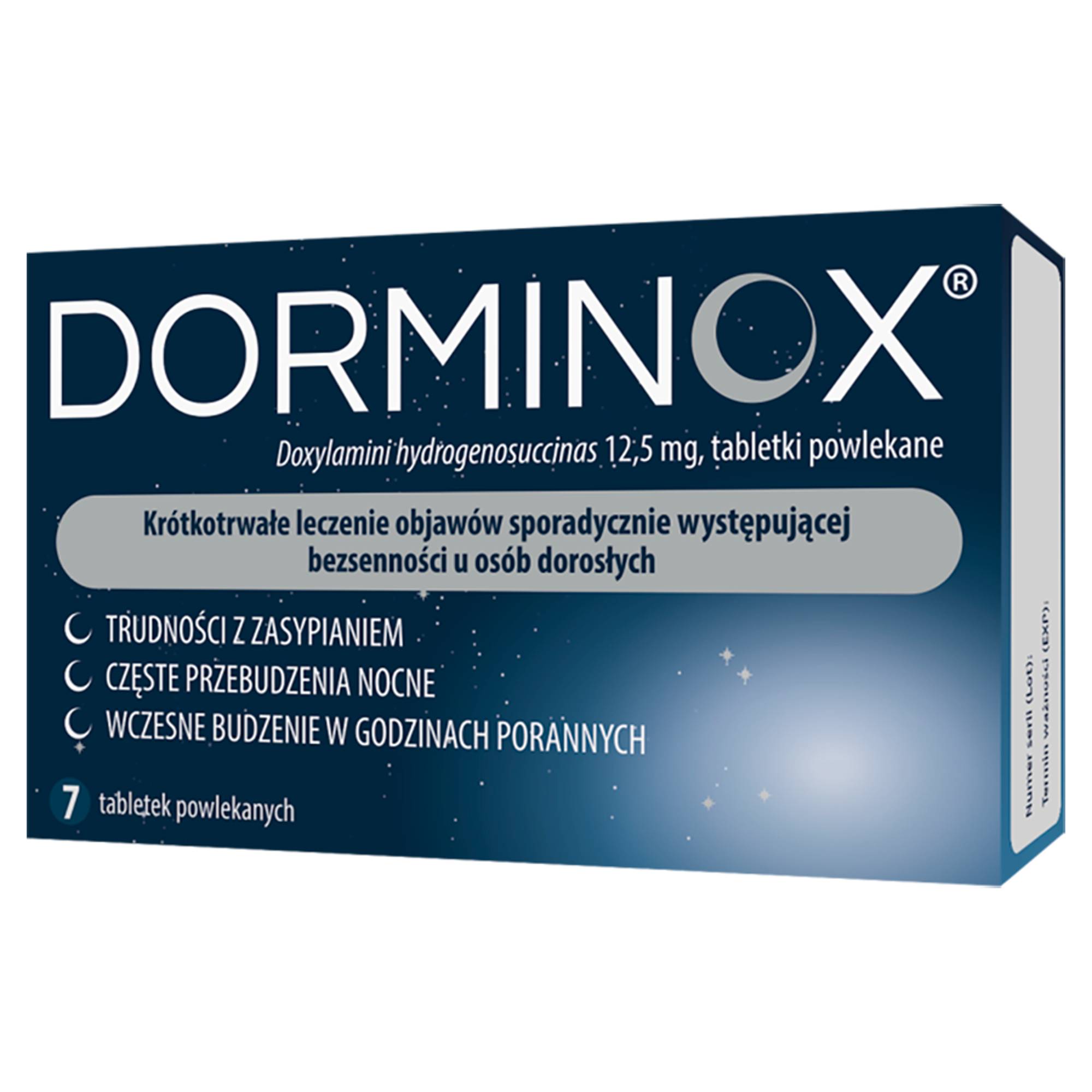 Dorminox 12,5 mg 7 tabletek powlekanych zdjęcie