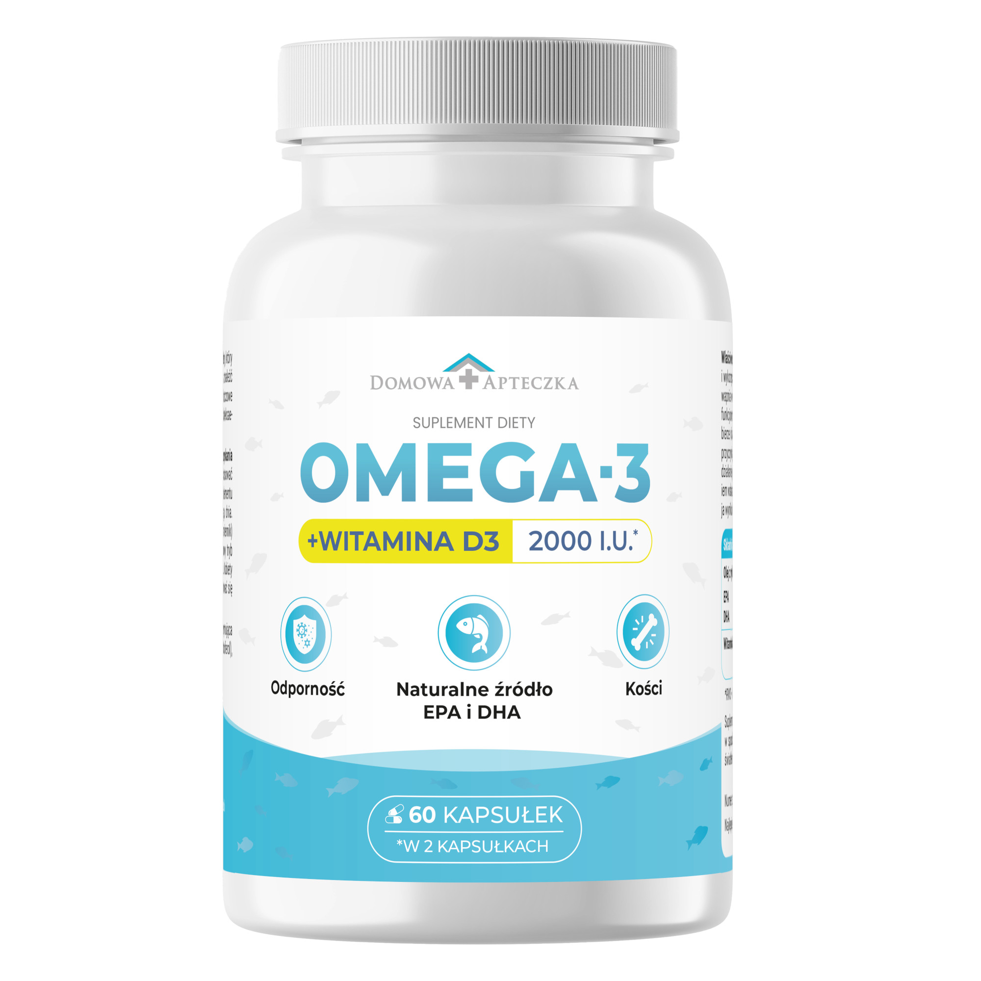 Domowa Apteczka, Omega-3 + Witamina D, kapsułki, 60 sztuk zdjęcie