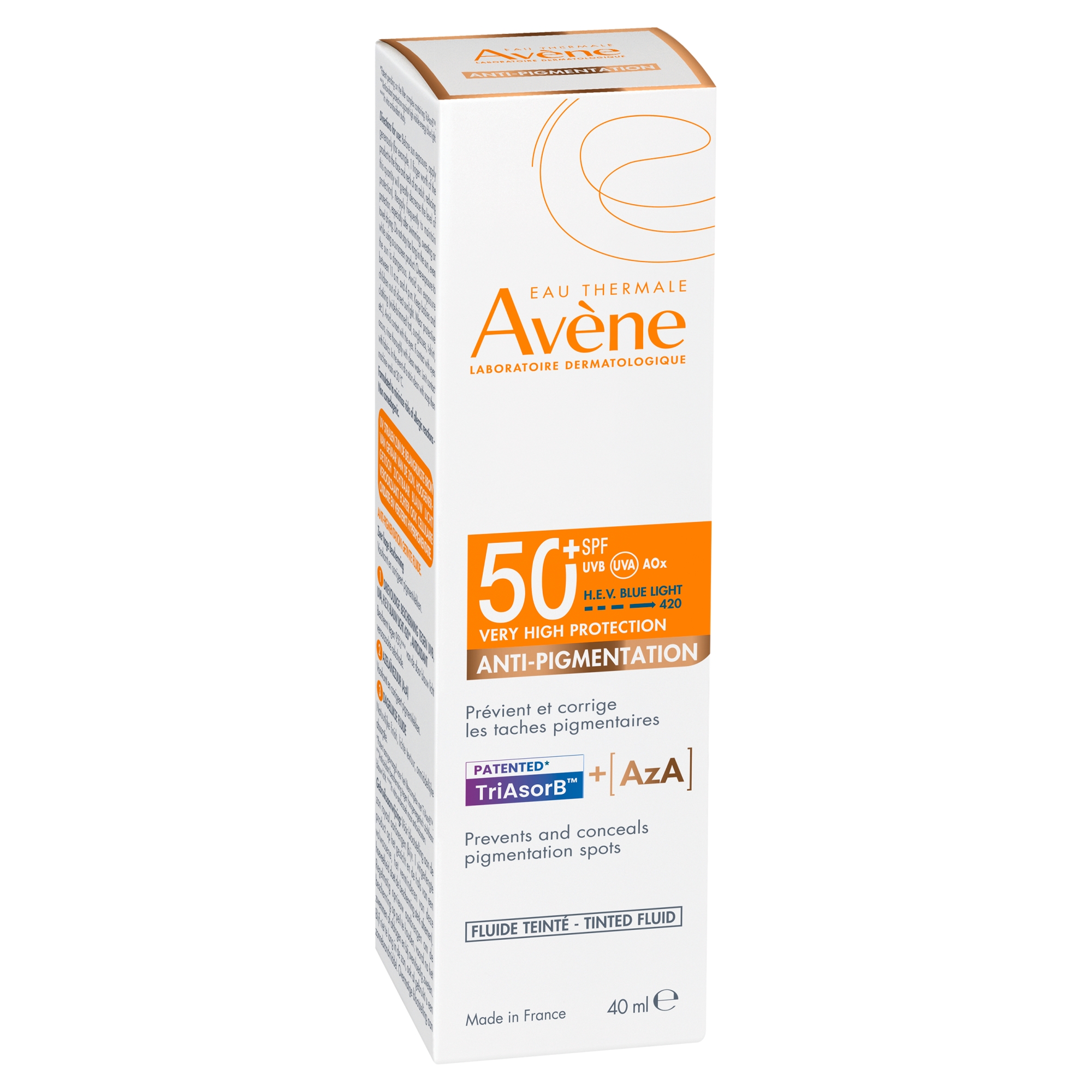 Avene, Fluid koloryzujący bardzo wysoka ochrona przeciw przebarwieniom SPF 50+, 40 ml