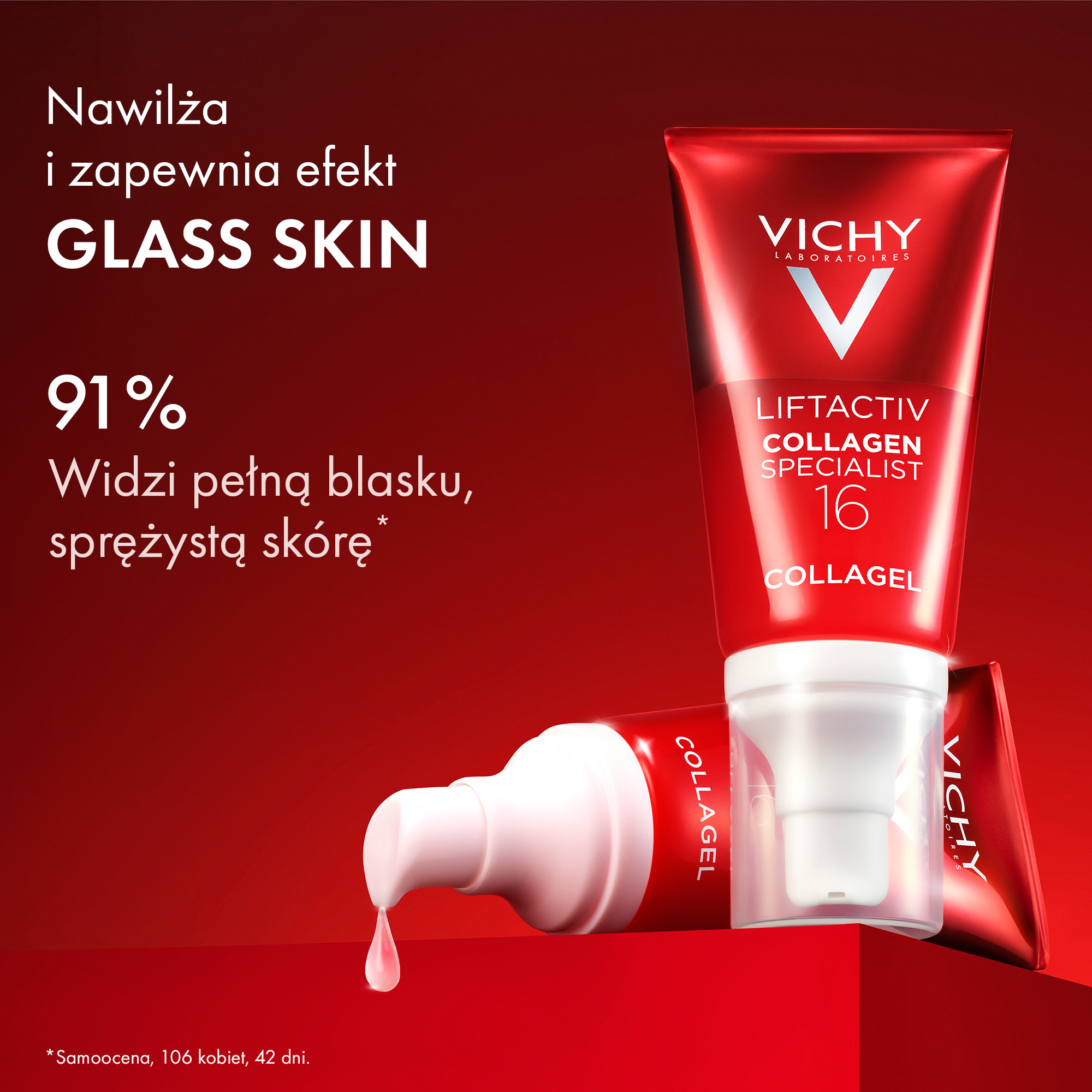 Vichy Liftactiv Collagen Specialist, lekki krem-żel podkręcający Glow, 50 ml