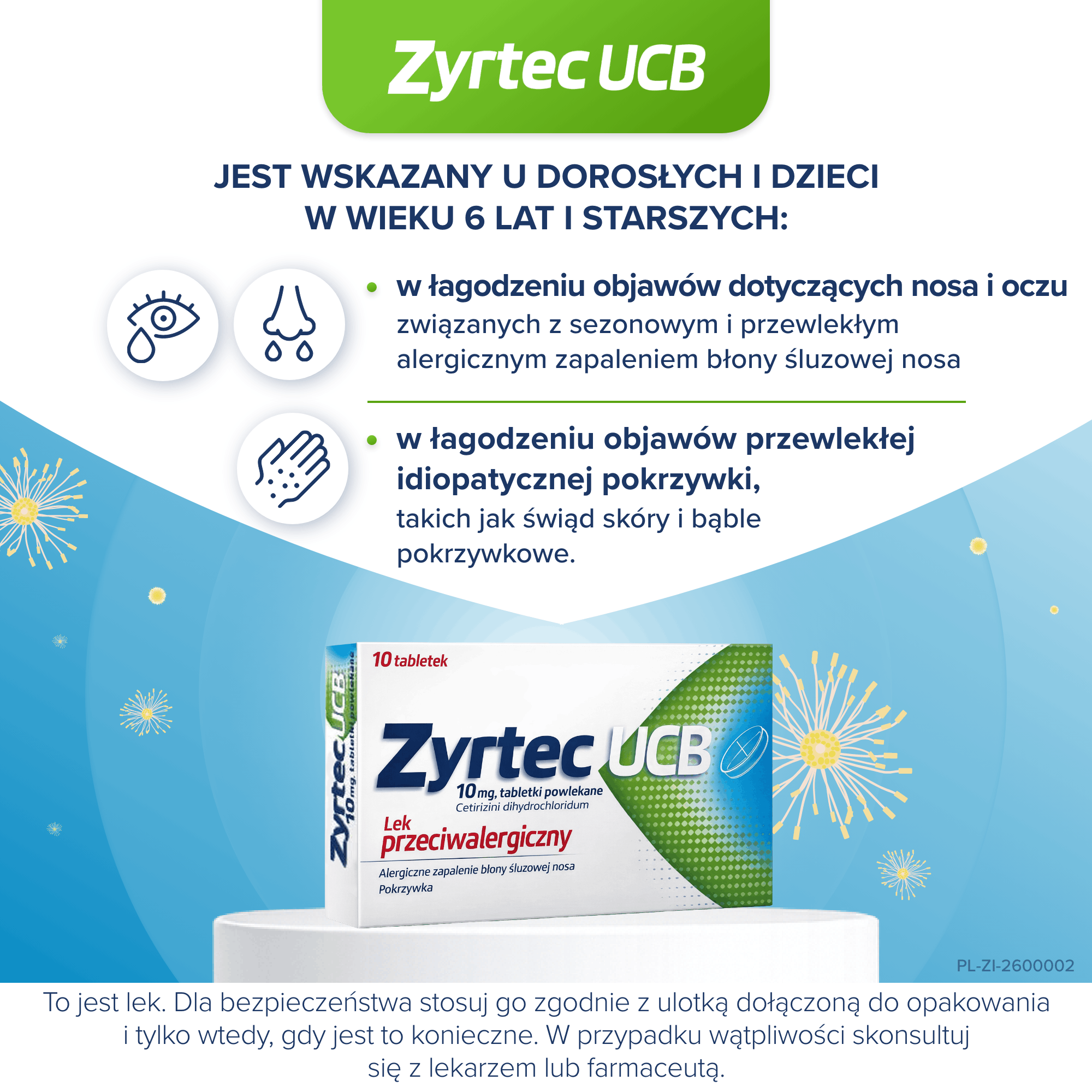 Zyrtec UCB 10 mg 10 tabletek powlekanych