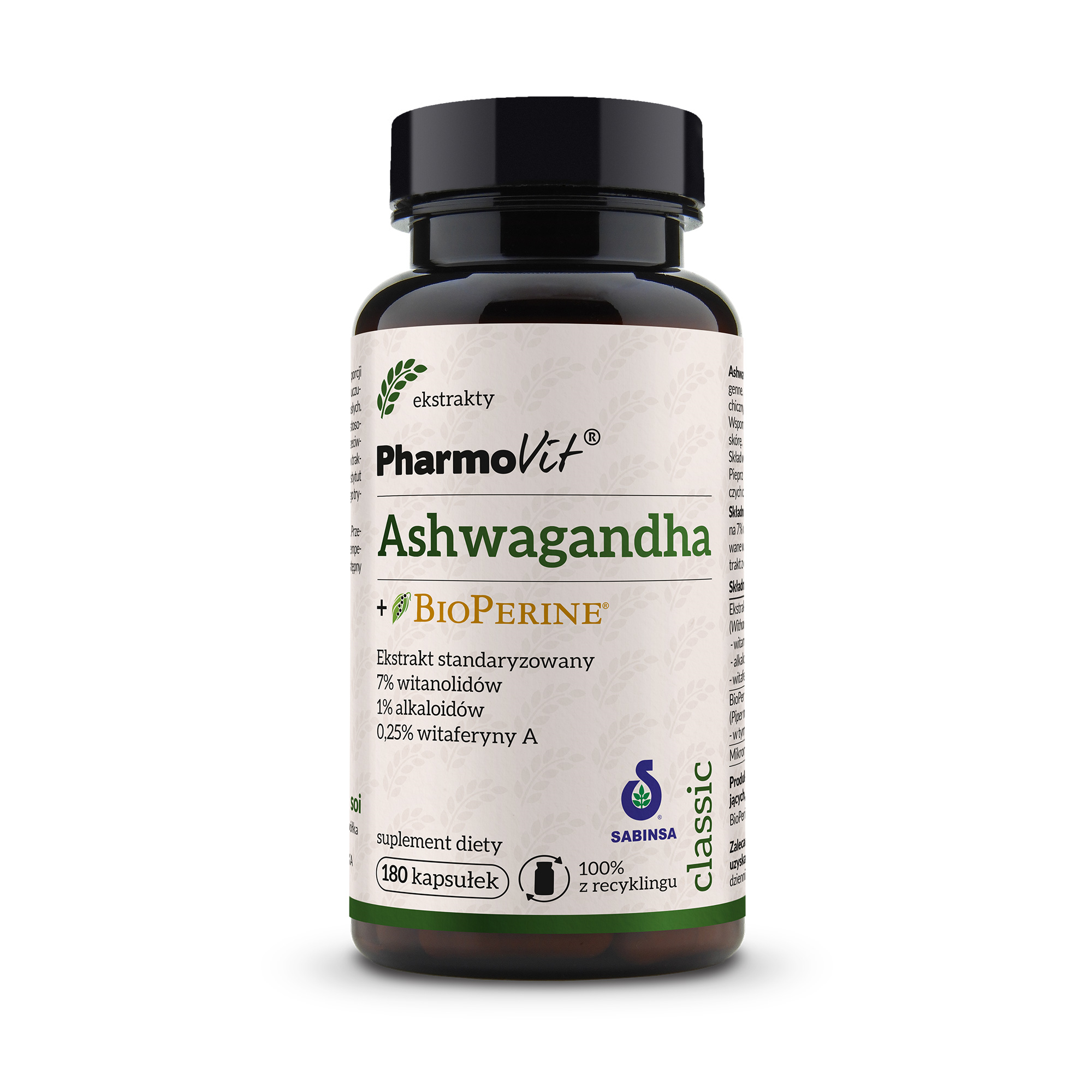 Pharmovit Ashwagandha + BioPerine, kapsułki, 180 sztuk zdjęcie