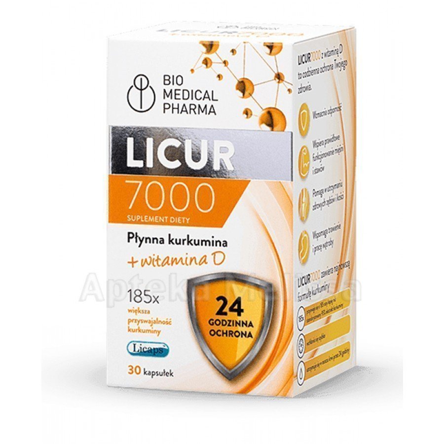Licur 7000 płynna kurkumina + witamina D 30 kapsułek