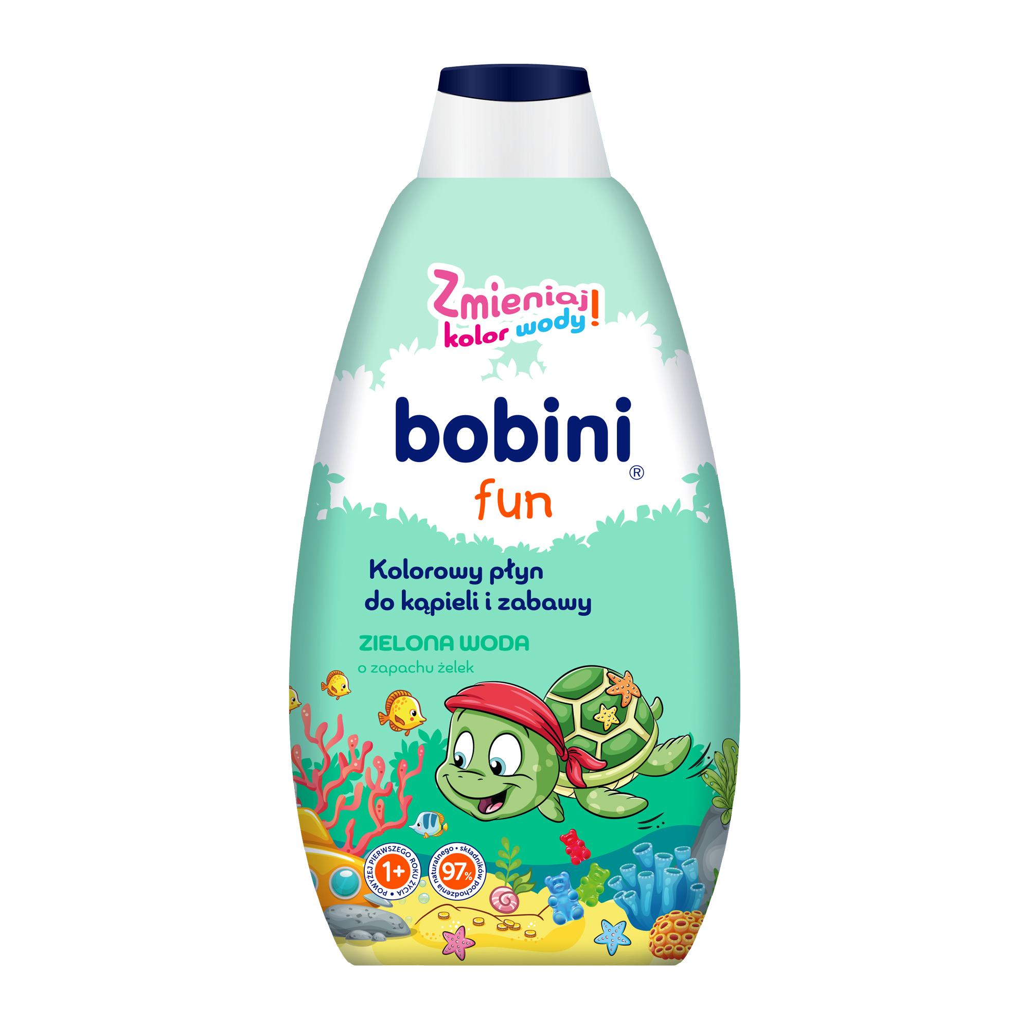 Bobini Fun kolorowy płyn do kąpieli zielona woda, 500 ml zdjęcie