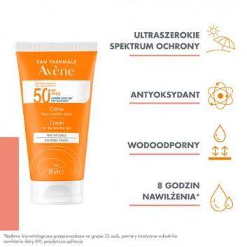 Avene krem przeciwsłoneczny SPF50+ bardzo wysoka ochrona 50 ml