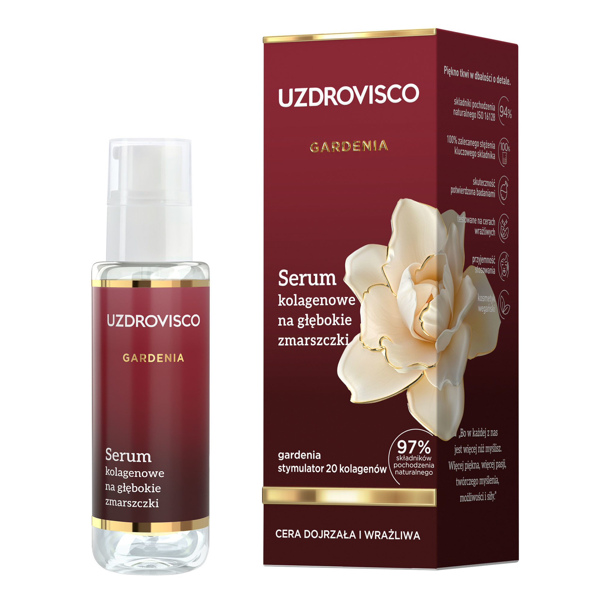 Uzdrovisco Gardenia Serum kolagenowe na głębokie zmarszczki, 30 ml