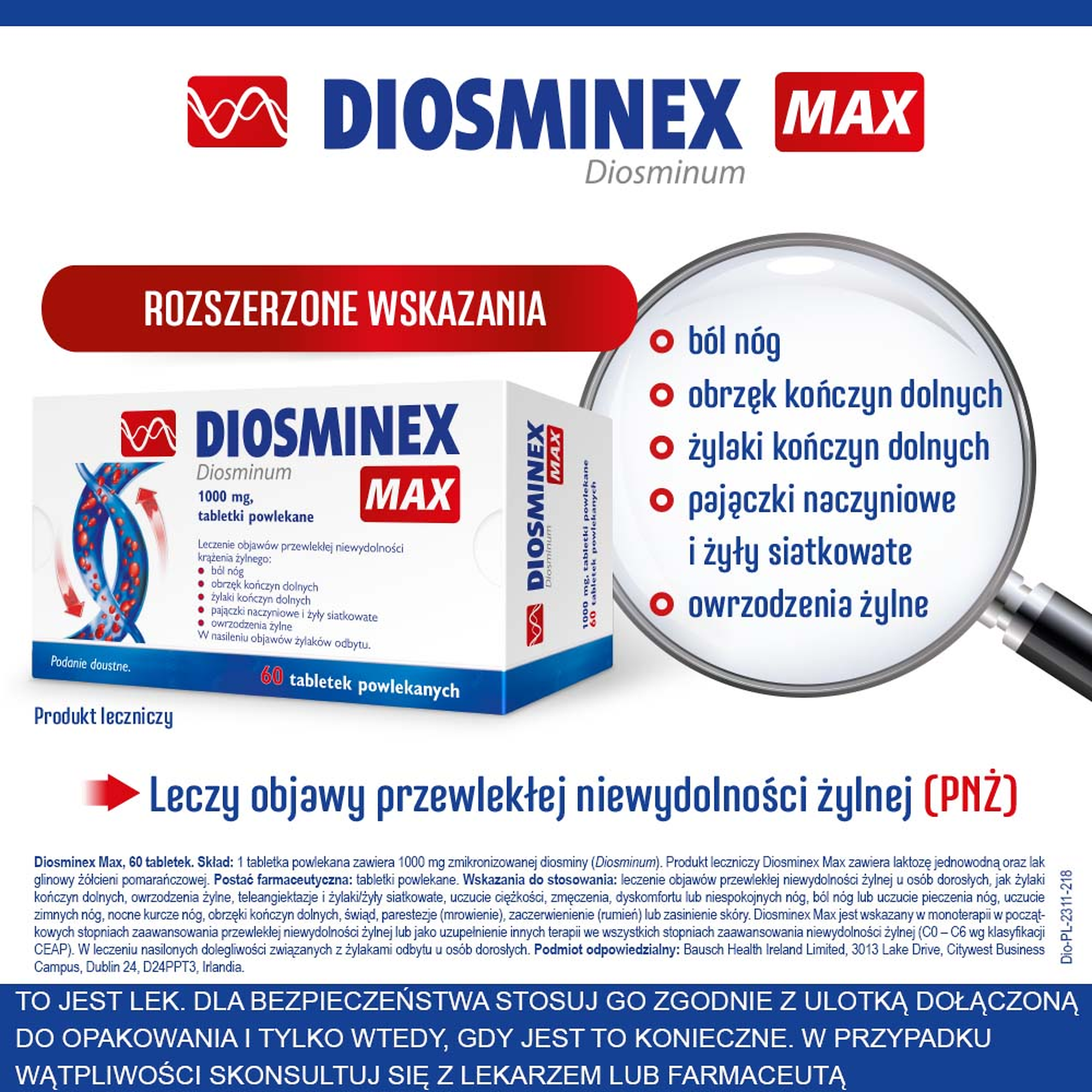 Diosminex Max 1000 mg 60 tabletek
