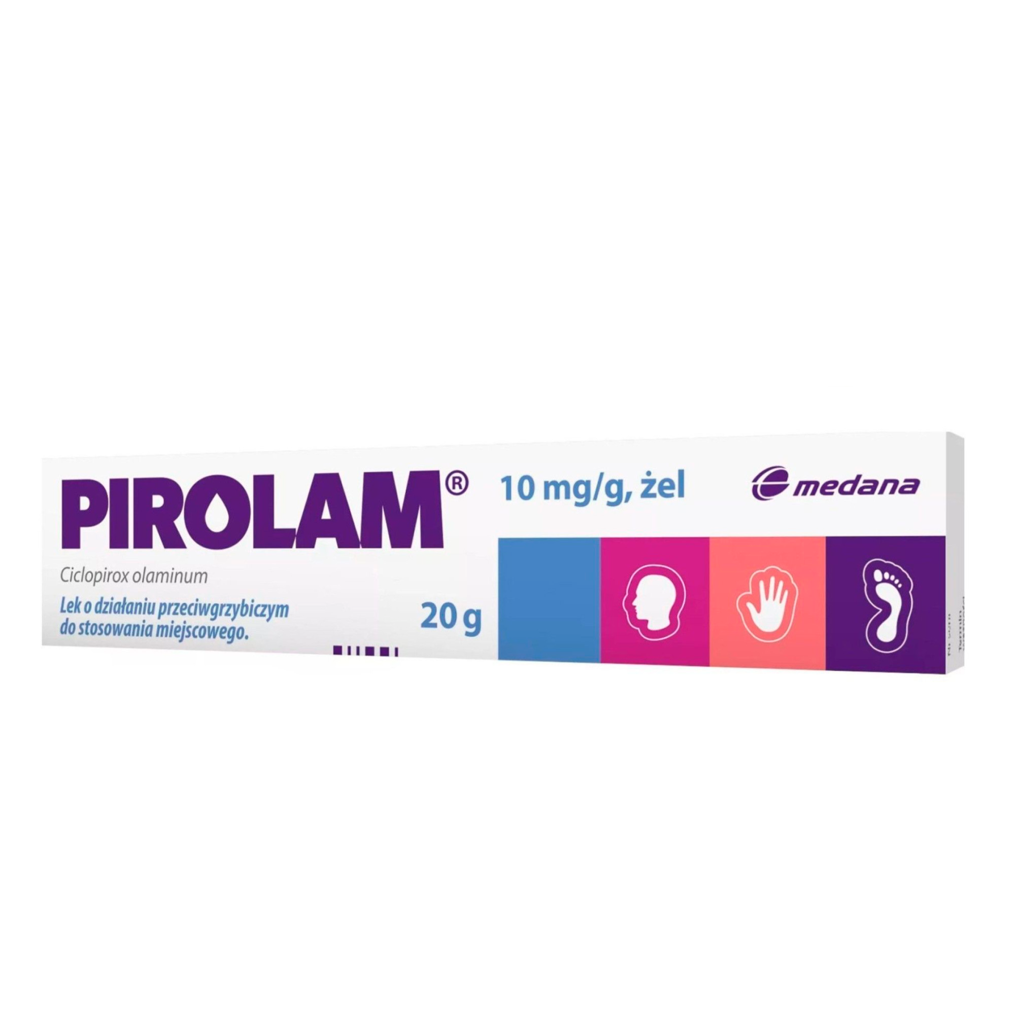 PIROLAM 1% Żel na grzybicę skóry - 20 g - cena, opinie, wskazania