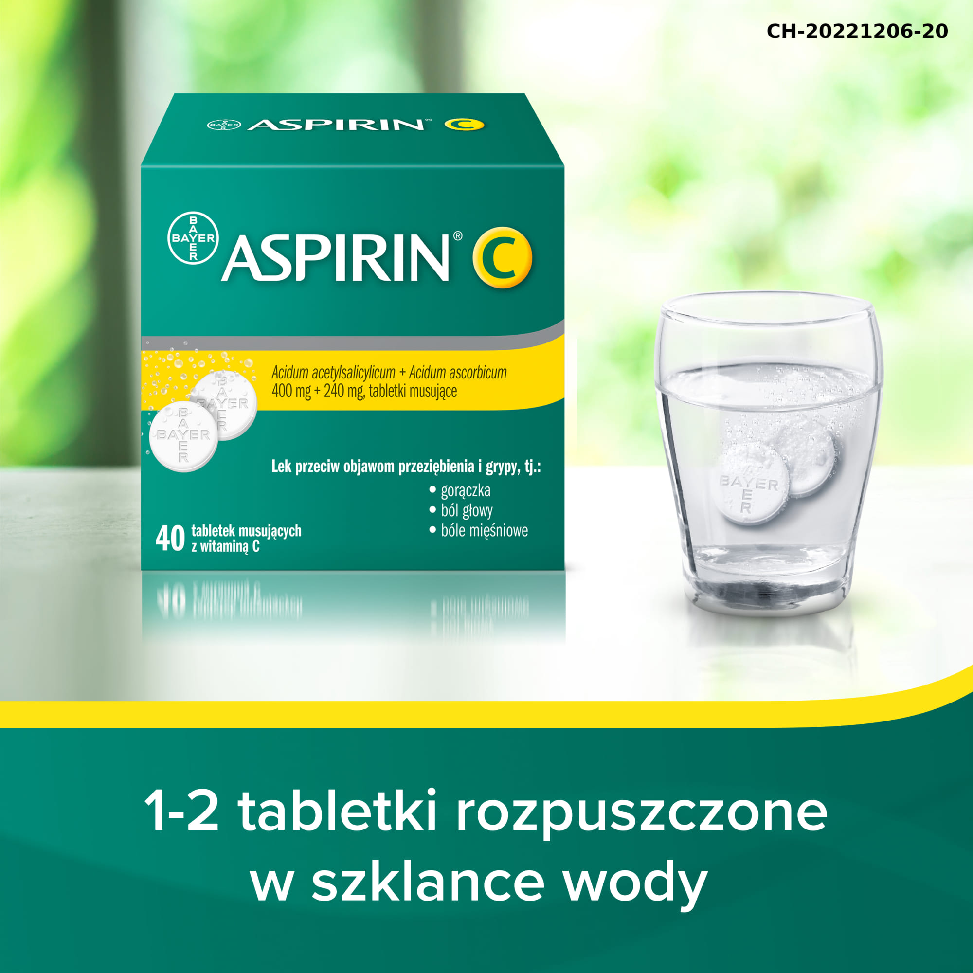 Aspirin C 400 mg + 240 mg 40 tabletek musujących