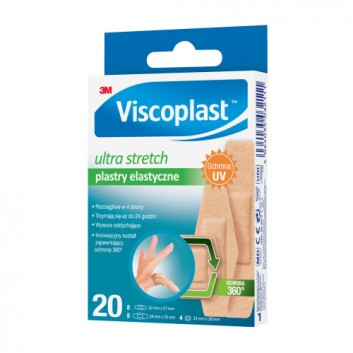 Viscoplast Ultra Stretch zestaw plastrów 3 rozmiary 20 sztuk