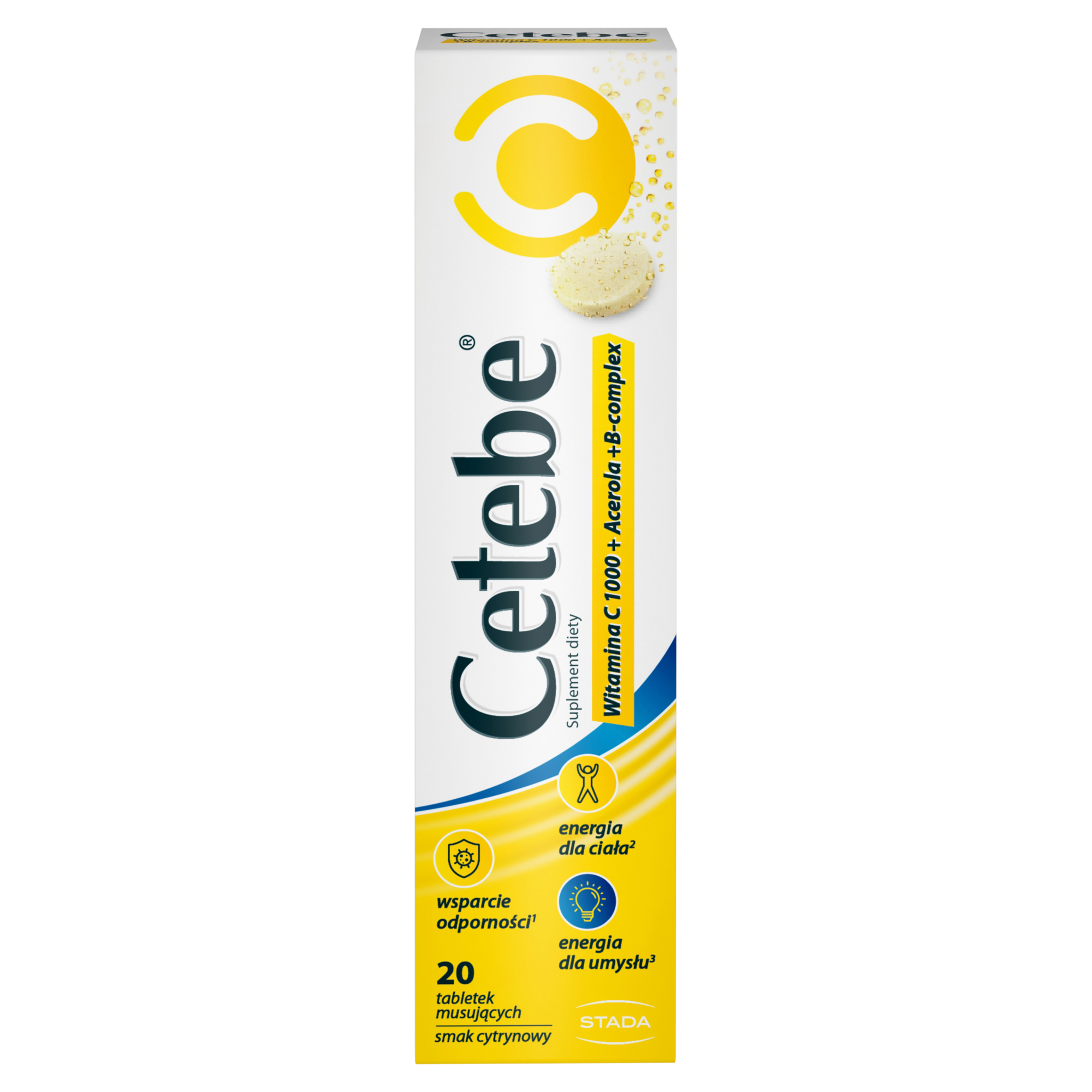 Cetebe Witamina C 1000 + Acerola + B-Complex 20 tabletek musujących zdjęcie