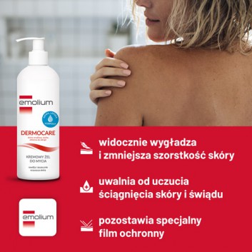 Emolium Dermocare, kremowy żel do mycia do skóry wrażliwej, suchej, skłonnej do alergii, 400 ml