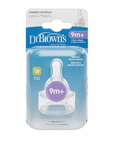 DR BROWNS Smoczek do butelki Standard 9m+ do butelek z wąską szyjką, 2 sztuki zdjęcie