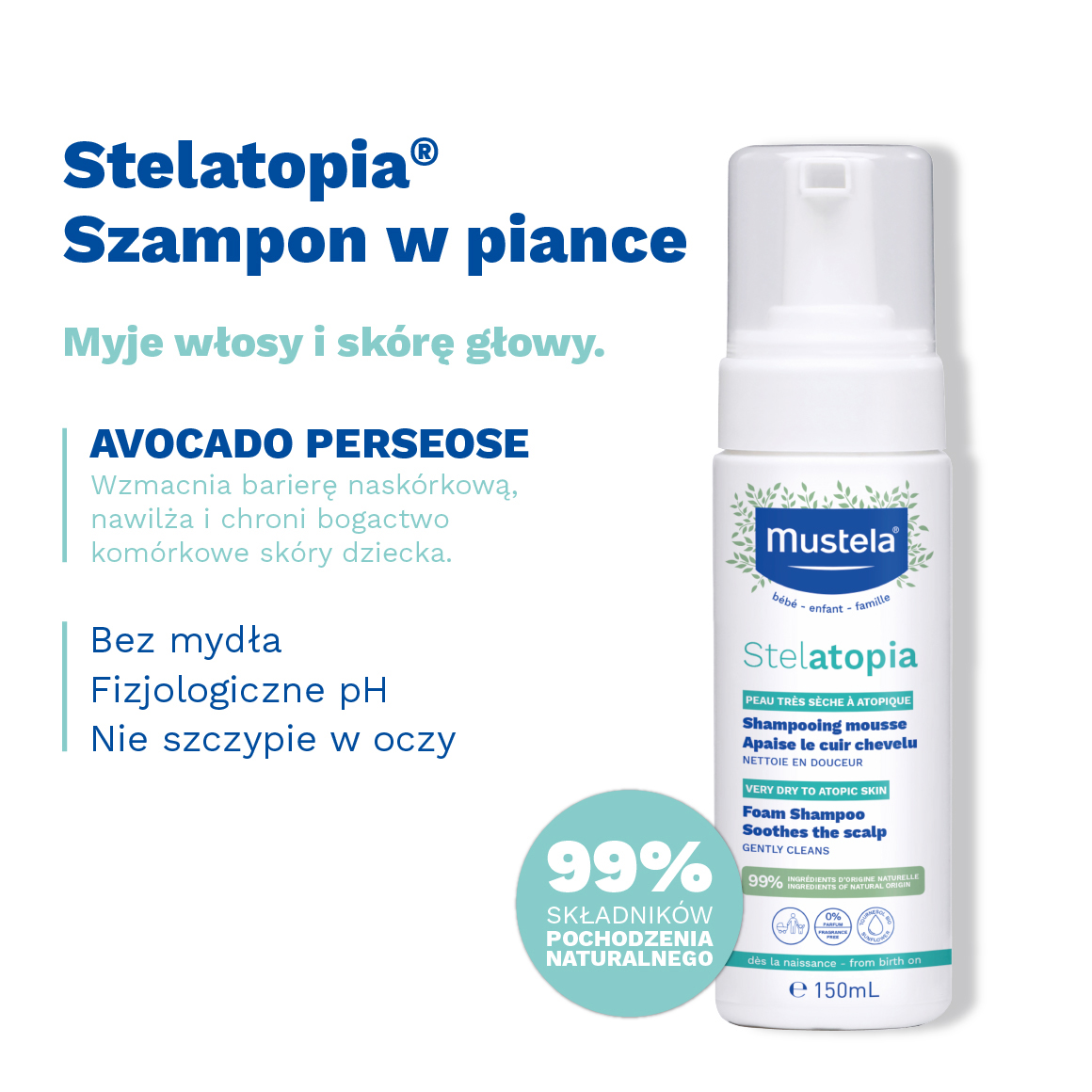 MUSTELA STELATOPIA Szampon w piance - 150 ml