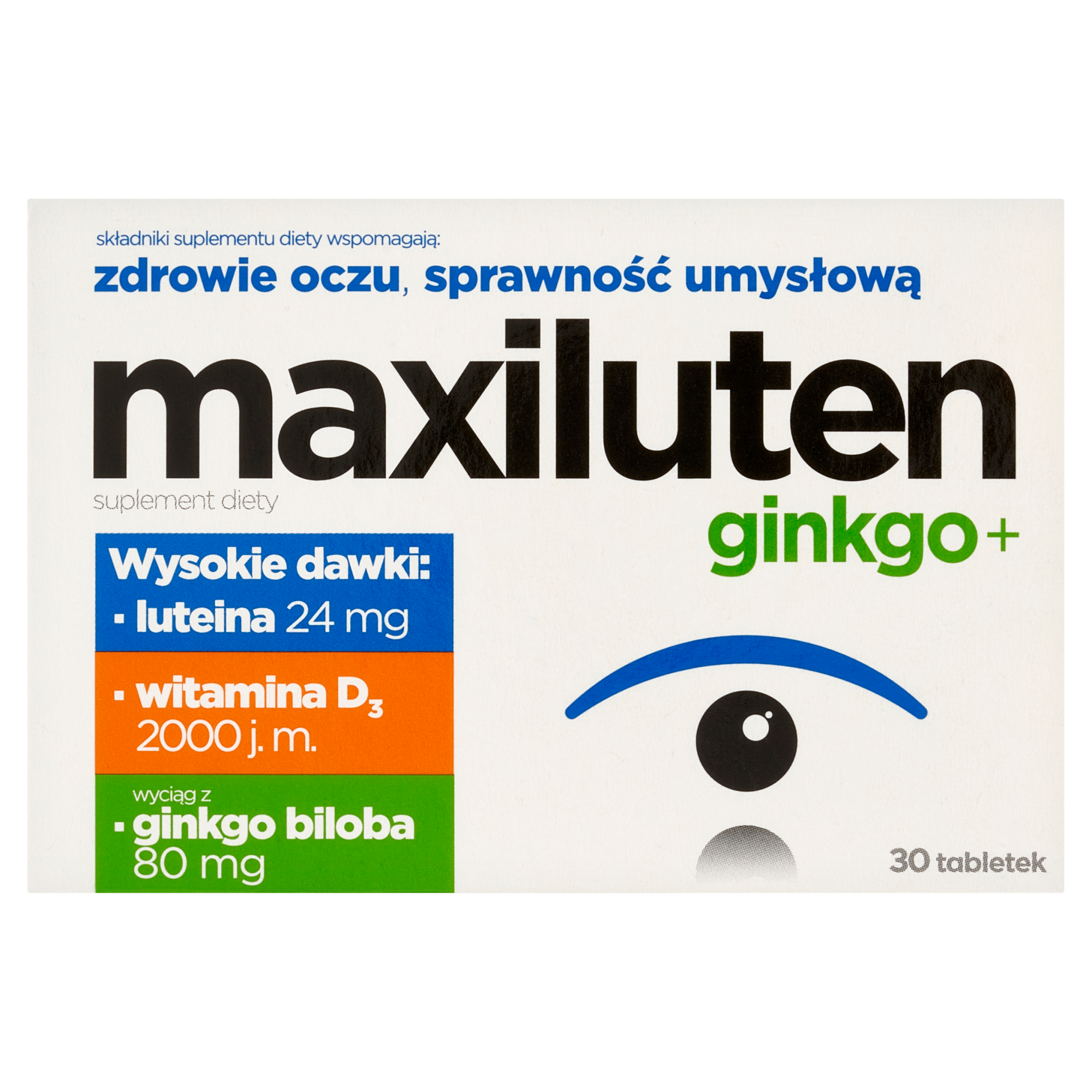 Maxiluten ginkgo+, tabletki, 30 sztuk zdjęcie