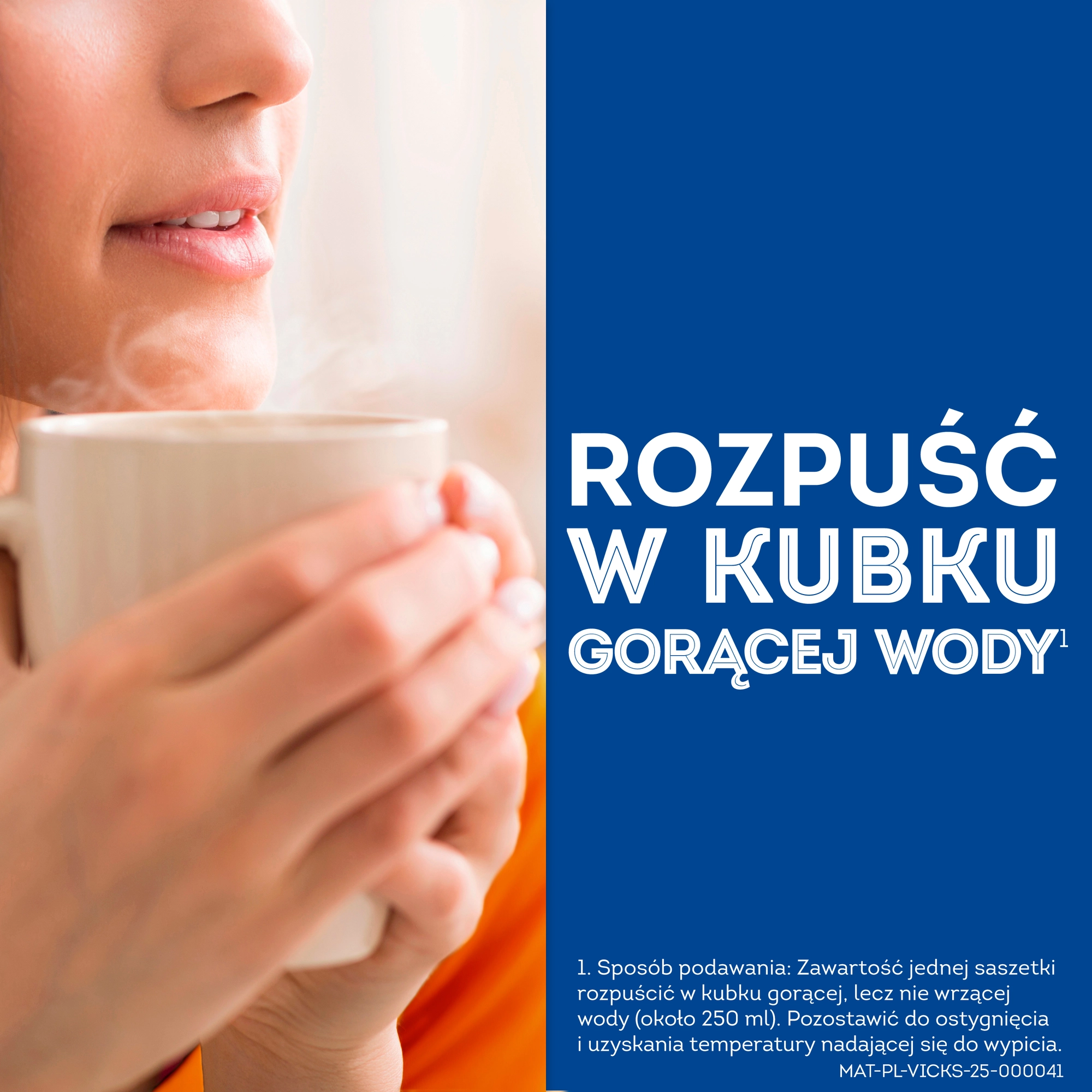 Vicks AntiGrip 650 mg + 16 mg + 4 mg o aromacie pomarańczowym 10 saszetek