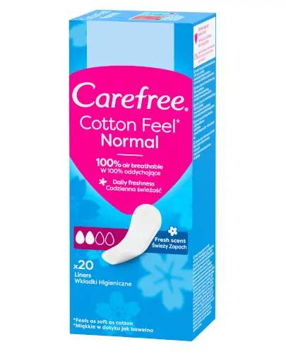 Carefree Cotton wkładki higieniczne świeży zapach 20 sztuk zdjęcie