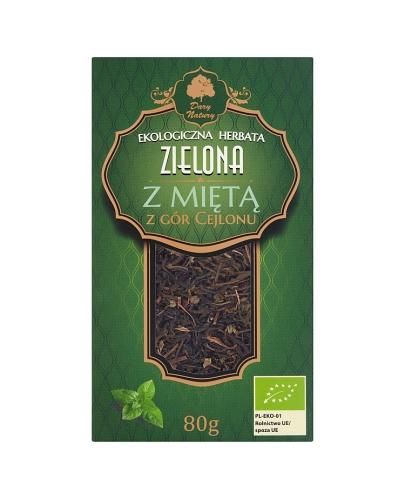 Dary Natury Ekologiczna herbata zielona z miętą z Gór Cejlonu - 80 g - cena, opinie, skład  zdjęcie