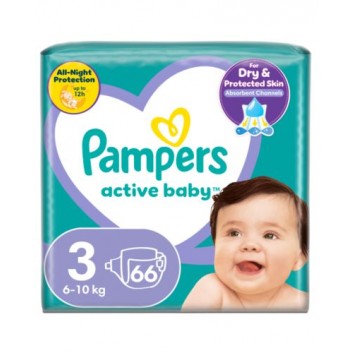 Pampers Active Baby 3 pieluchy 6-10 kg 66 sztuk