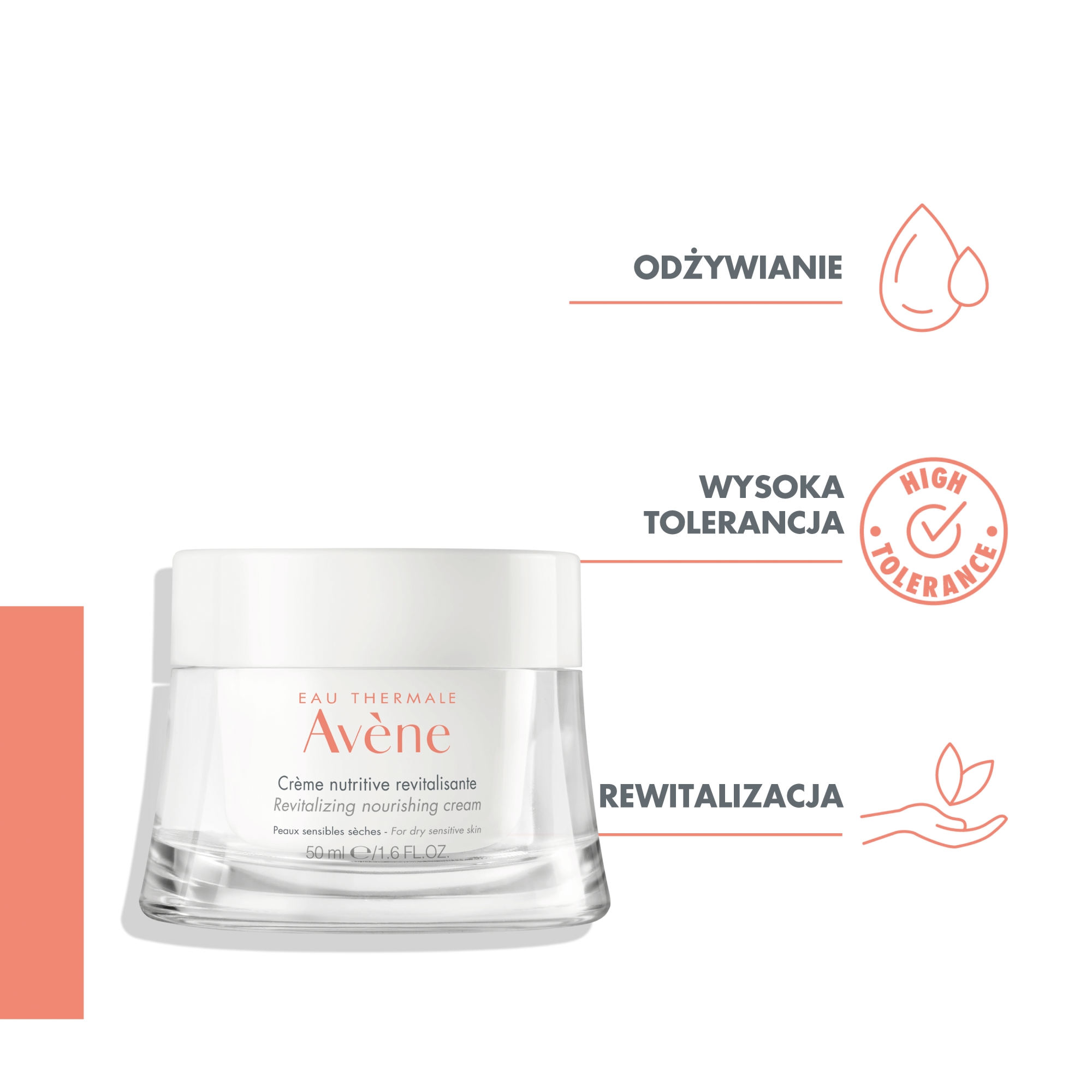 Avene odżywczy krem rewitalizujący do skóry wrażliwej i suchej 50 ml