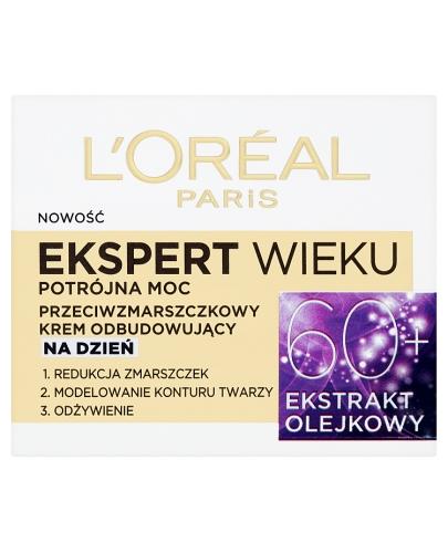 L'Oreal Ekspert Wieku Potrójna Moc Przeciwzmarszczkowy krem odbudowujący na dzień 60+ - 50 ml - cena, opinie, stosowanie  zdjęcie