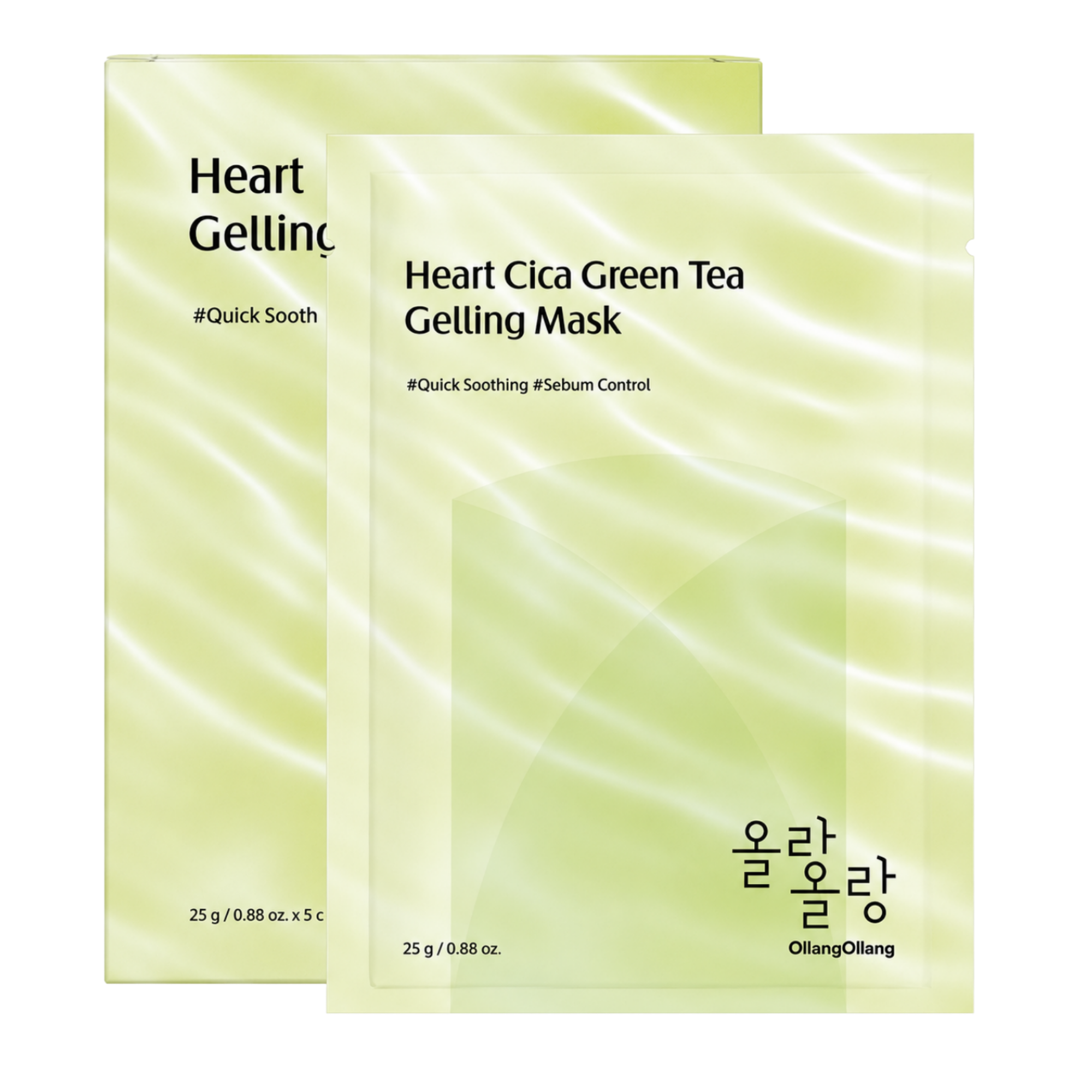 Ollang Ollang Maska żelująca Heart Cica Green Tea, 5 sztuk