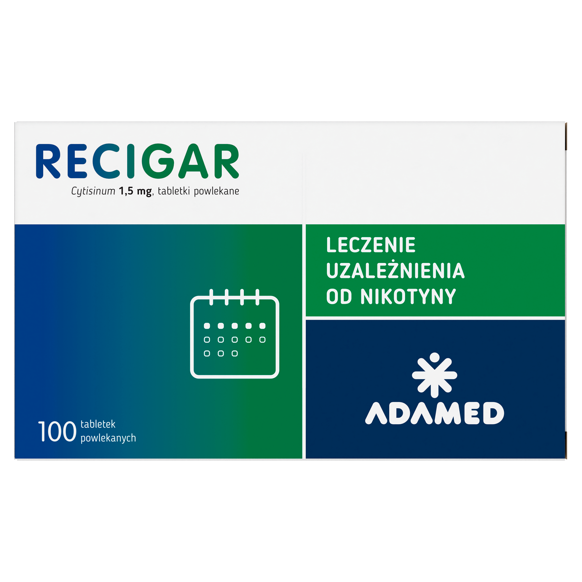 Recigar 1,5 mg, leczenie uzależnienia od nikotyny, tabletki, 100 sztuk zdjęcie