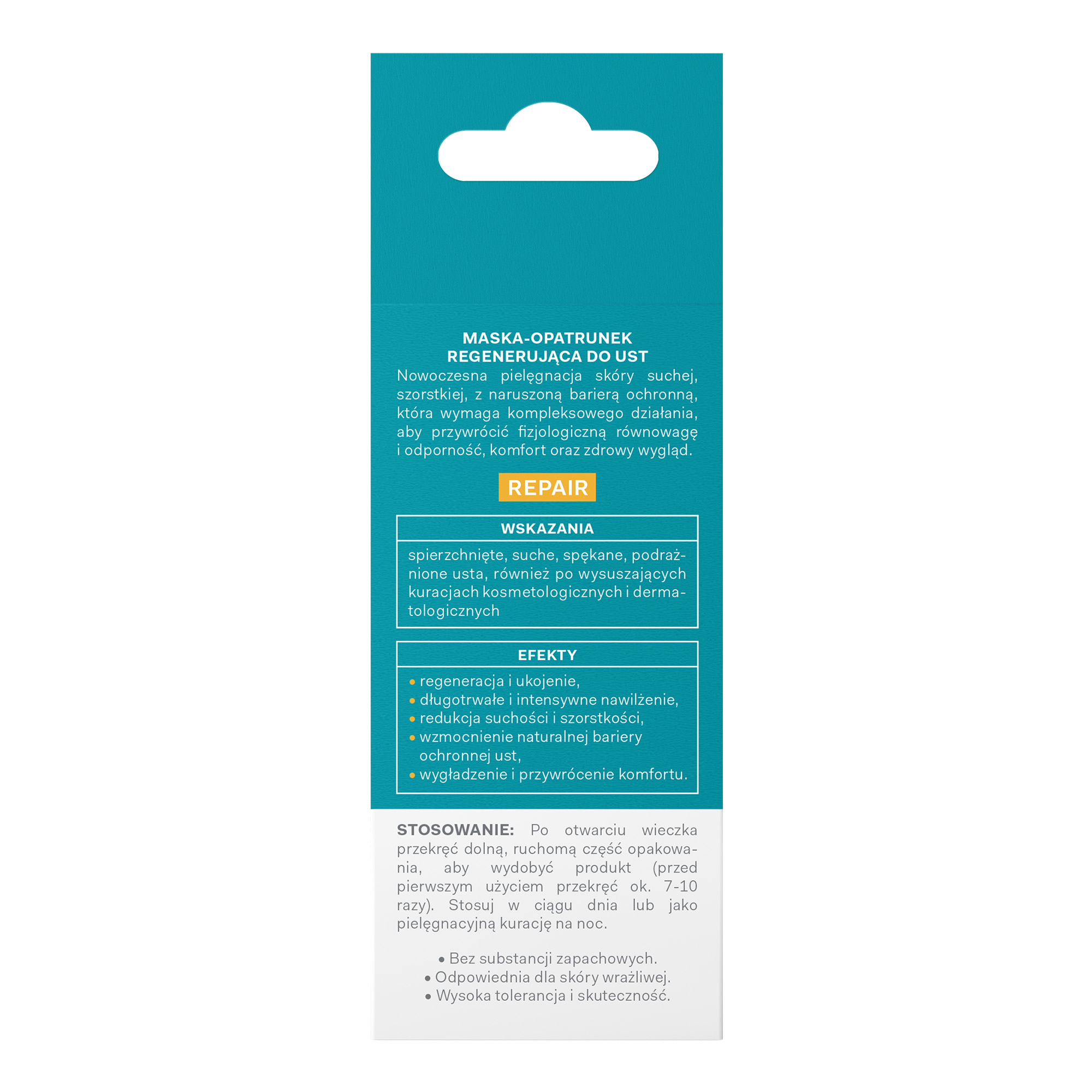 Oillan Rapair, maska-opatrunek regenerująca do ust, 15 g