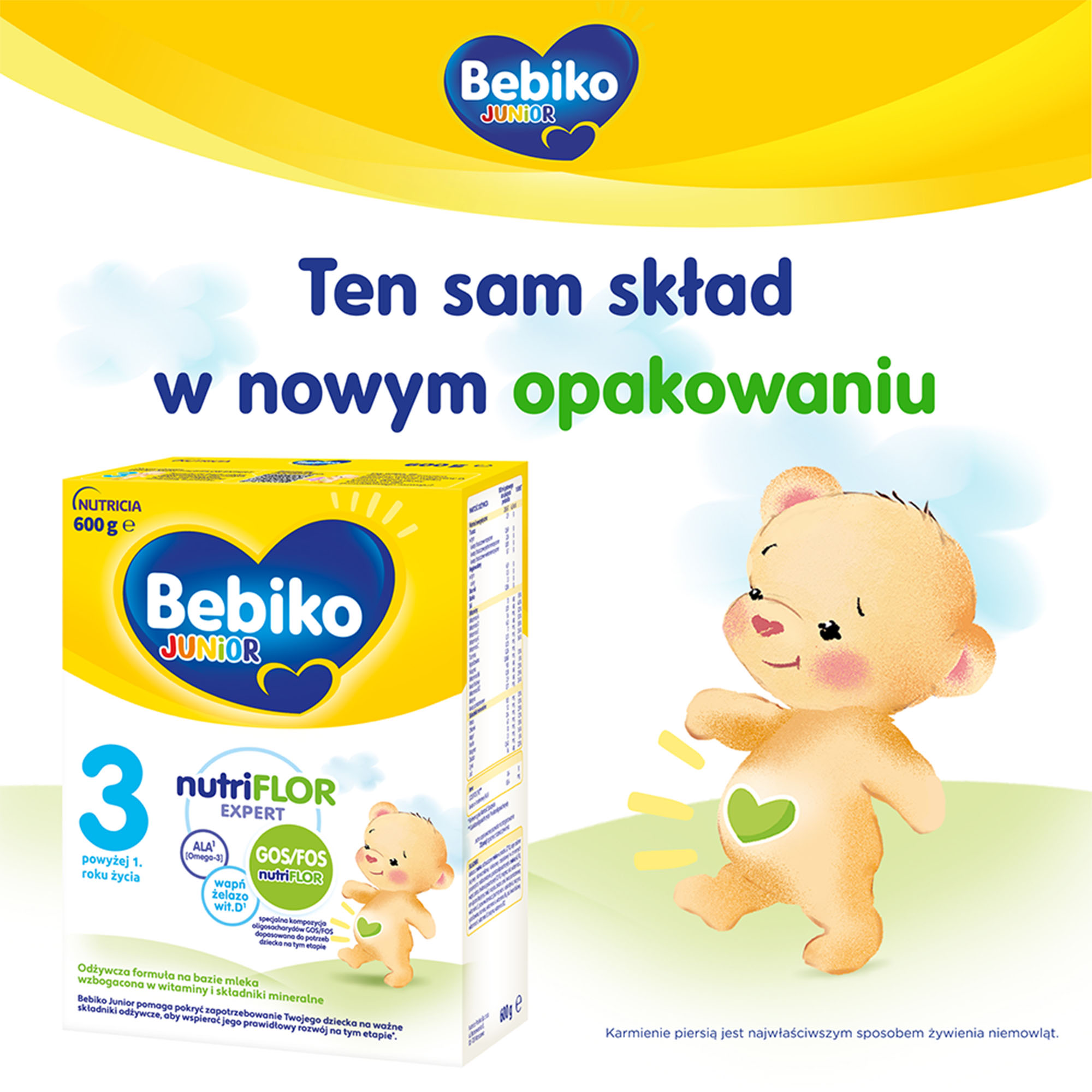Bebiko Junior 3 Nutriflor Expert powyżej 1. roku życia, 600 g