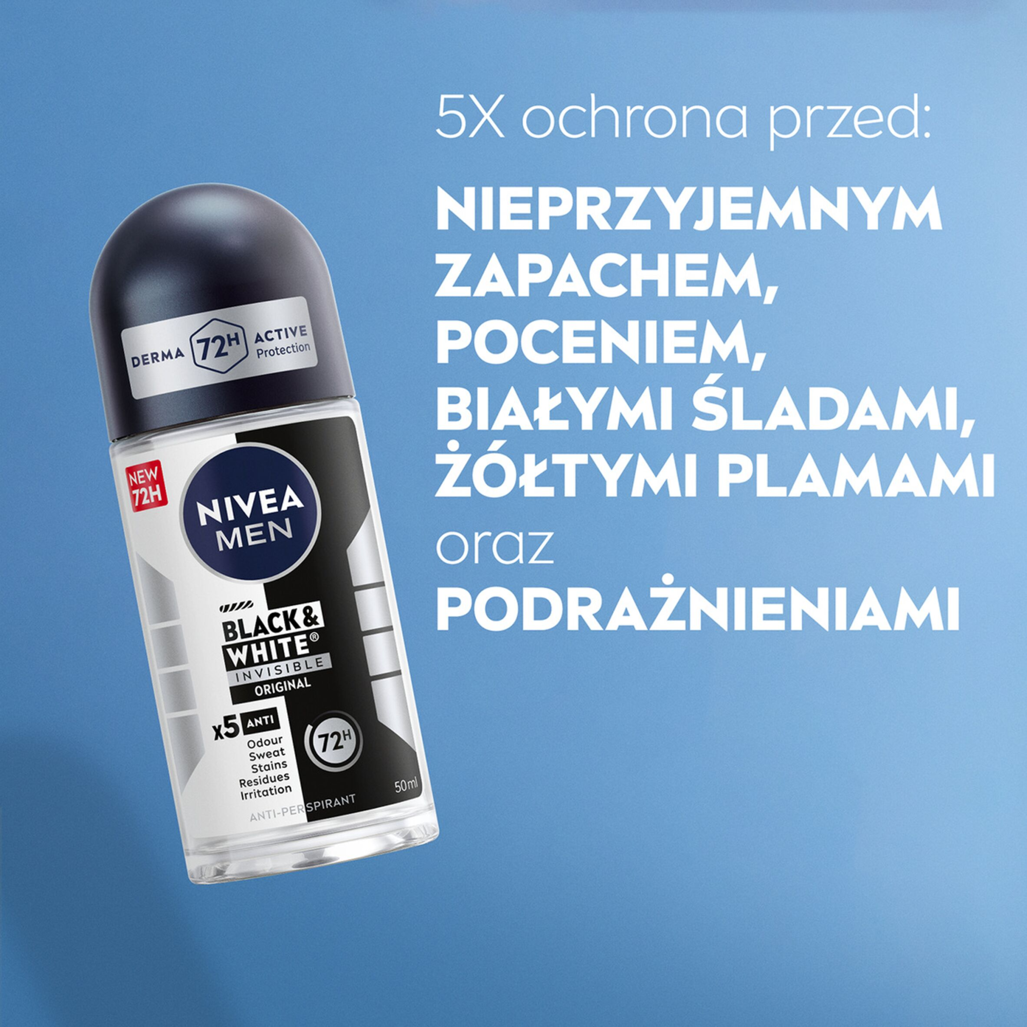 Nivea Men Black&White Invisible Original antyperspirant w kulce 50 ml
