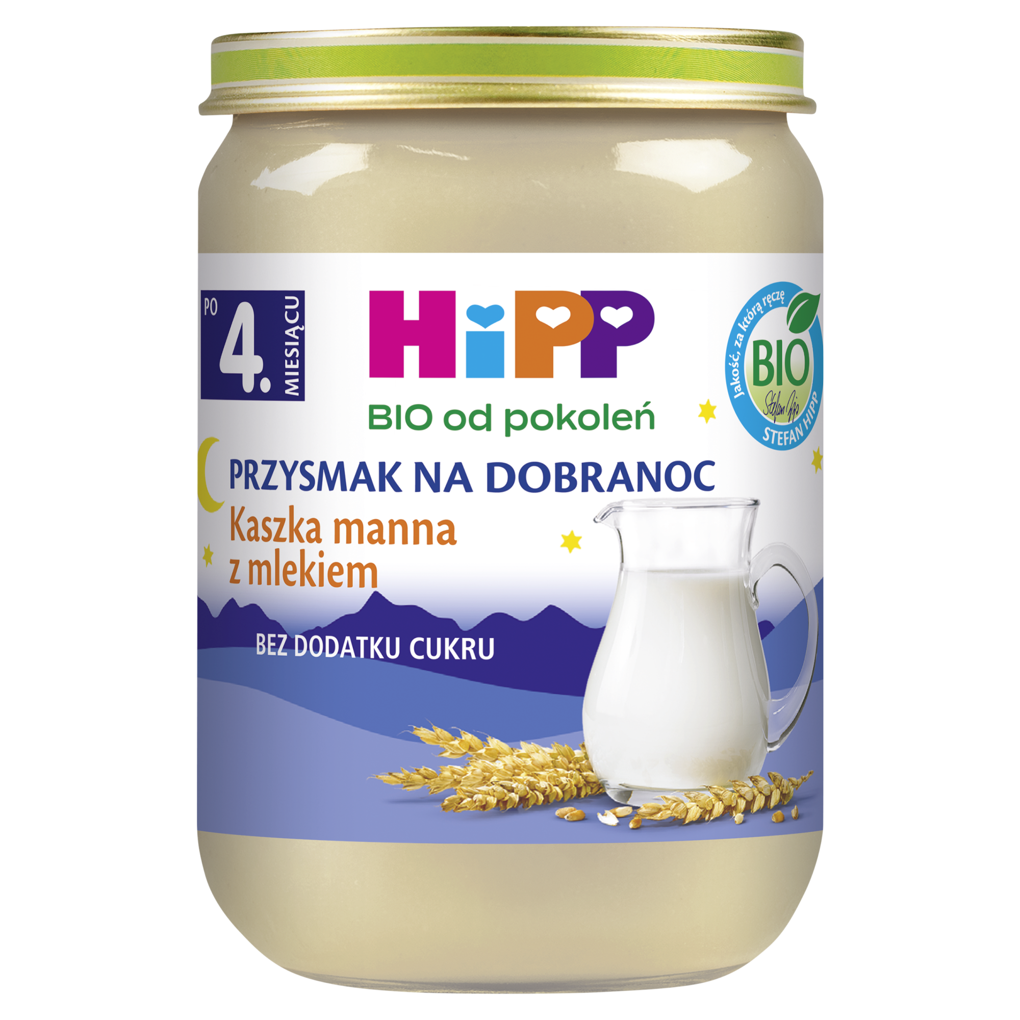 HiPP BIO od pokoleń, Kaszka manna z mlekiem, po 4. m-cu, 190 g, cena, opinie, właściwości zdjęcie