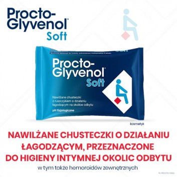 Procto-Glyvenol Soft, nawilżane chusteczki dla osób z hemoroidami, 30 sztuk
