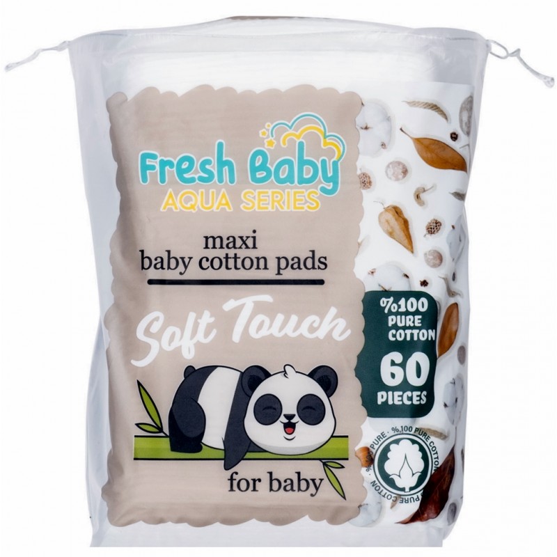 Fresh Baby Aqua Series, bawełniane płatki kosmetyczne, 60 sztuk zdjęcie
