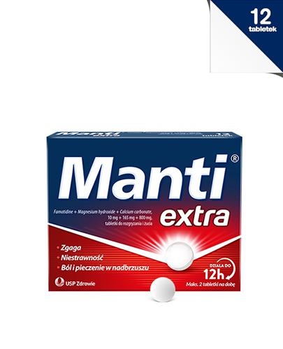Manti Extra, 12 tabl. Zgaga, niestrawność, cena, skład, stosowanie zdjęcie