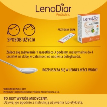 ABOCA Lenodiar Pediatric - 12 sasz. Na biegunkę u dzieci od 1. roku życia.