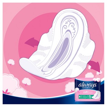 Always Sensitive Normal Plus 1 Podpaski ze skrzydełkami, 10 sztuk