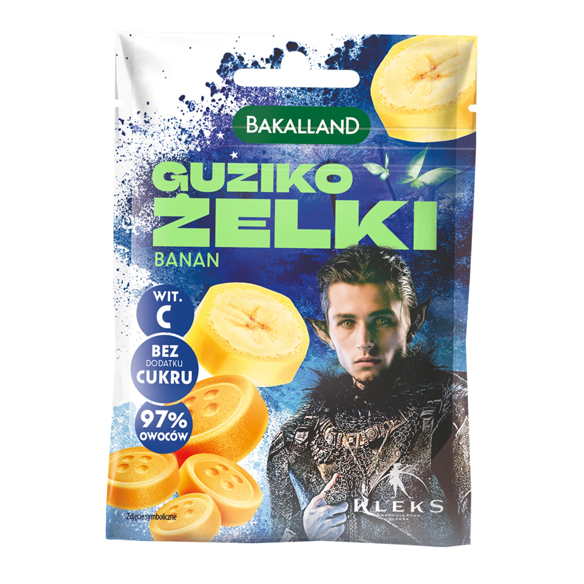 Bakalland KLEKS Guziko żelki bananowe, 34 g zdjęcie