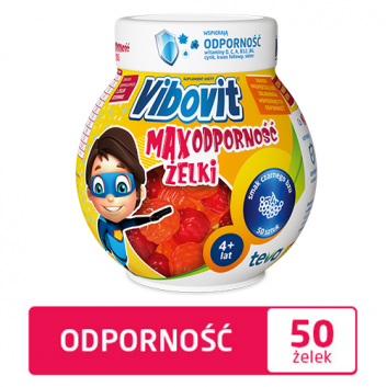 Vibovit Max Odporność, żelki, smak czarnego bzu, 50 sztuk