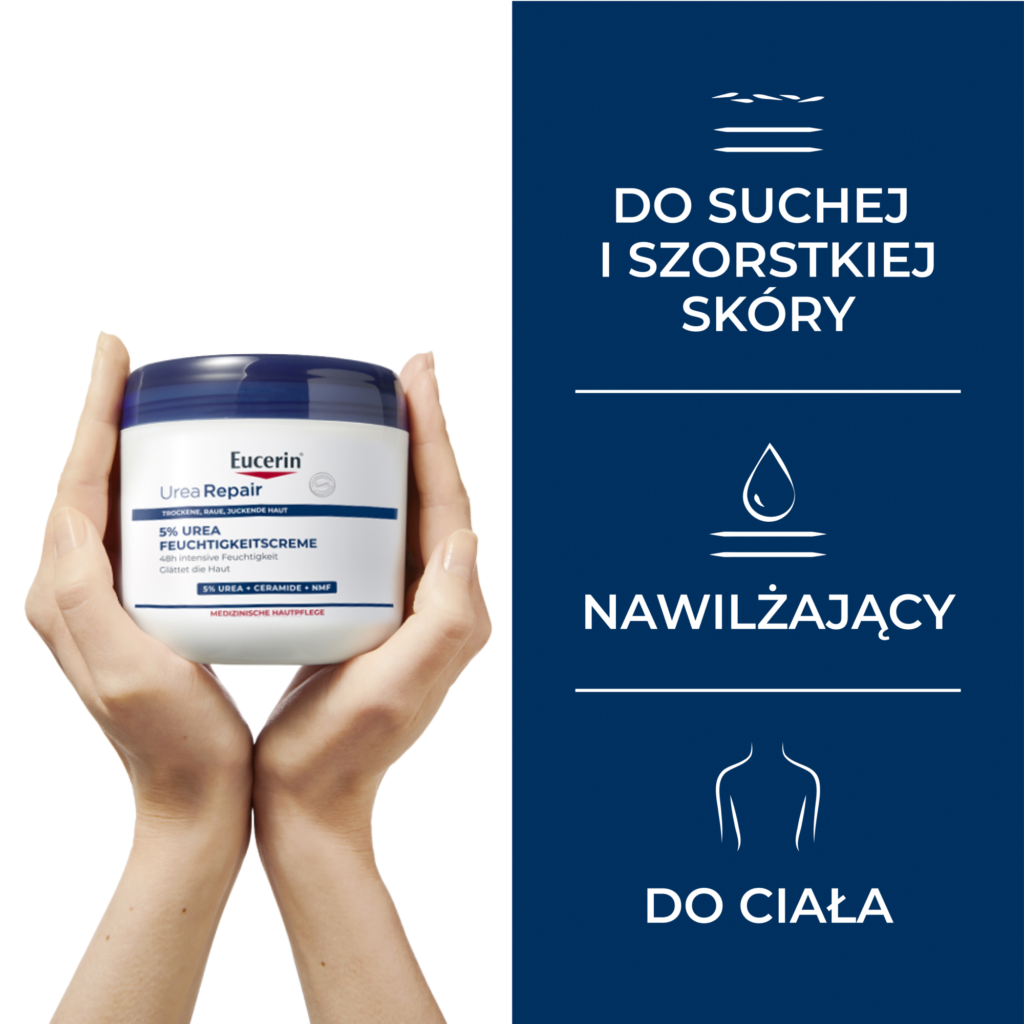 Urearepair, Krem do ciała nawilżający z 5% mocznika, 450 ml
