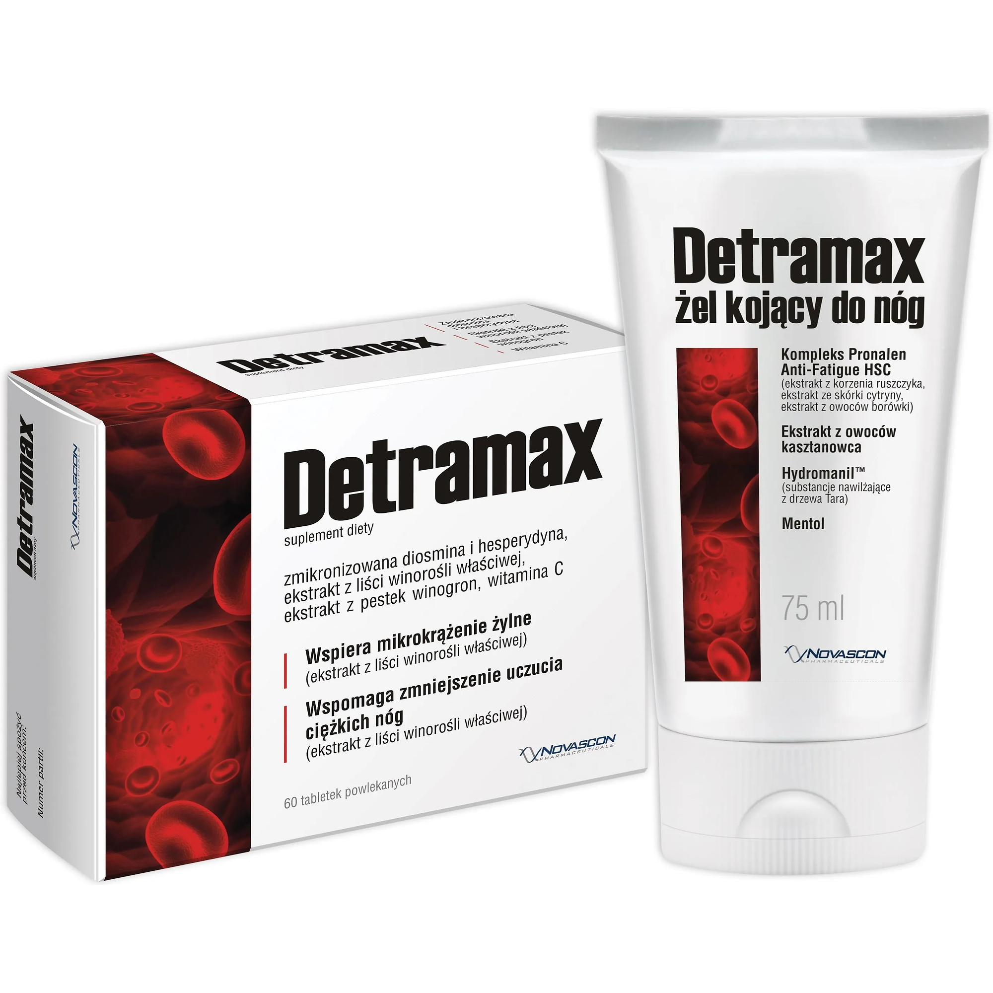 Detramax, 60 tabletek + Detramax żel kojący do nóg, 100 ml  zdjęcie