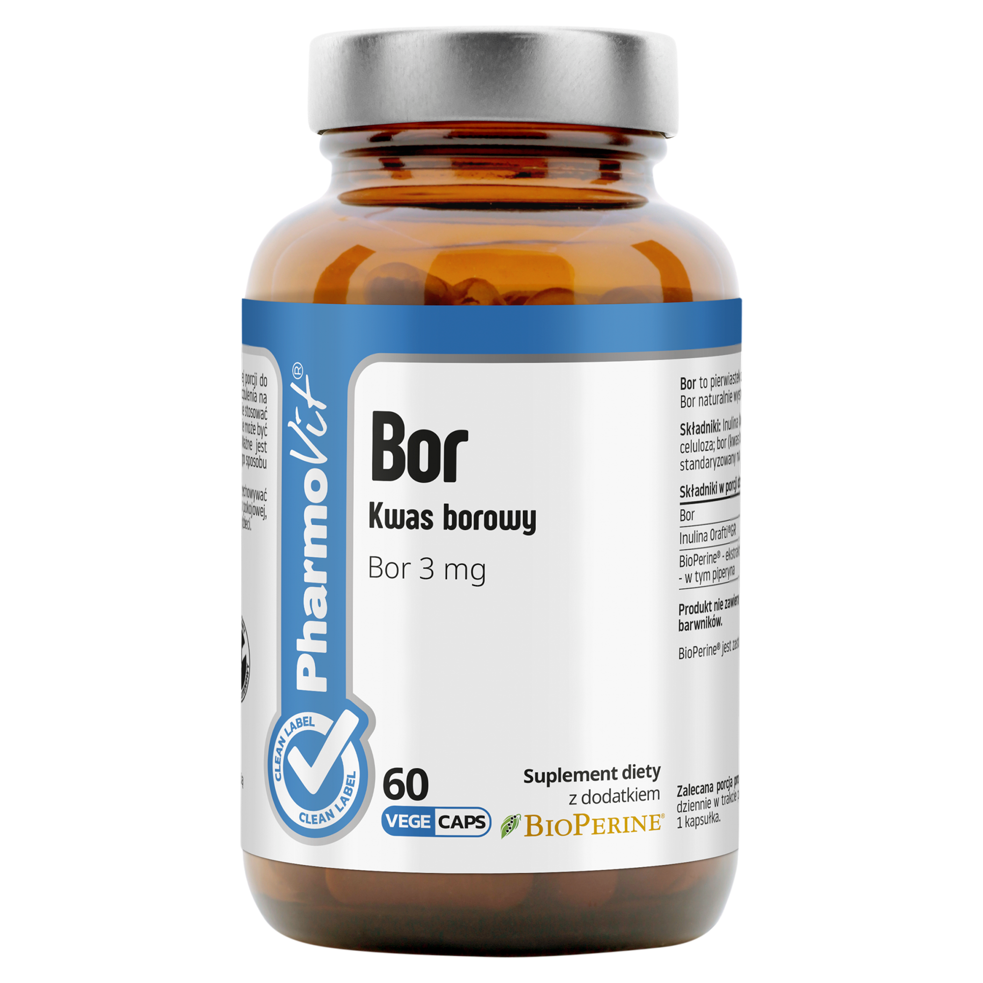 Pharmovit Bor Kwas borowy 3 mg, kapsułki, 60 sztuk zdjęcie