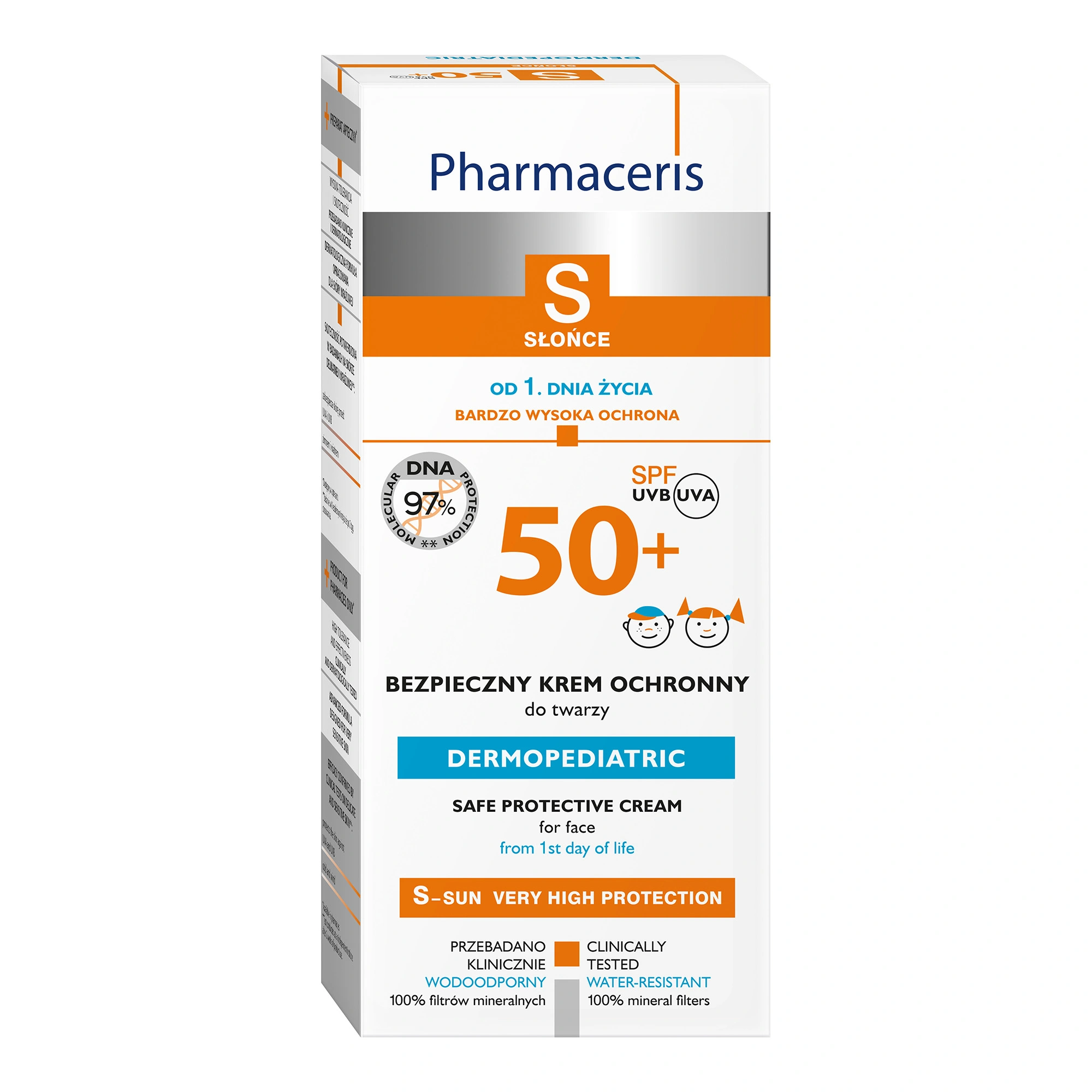 PHARMACERIS S Bezpieczny krem ochronny do twarzy dla dzieci SPF50+ - 50 ml zdjęcie