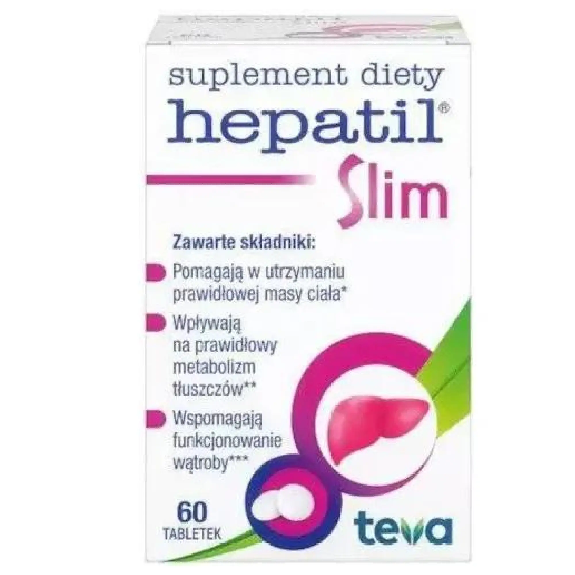 Teva, Hepatil Slim, tabletki, 60 sztuk zdjęcie
