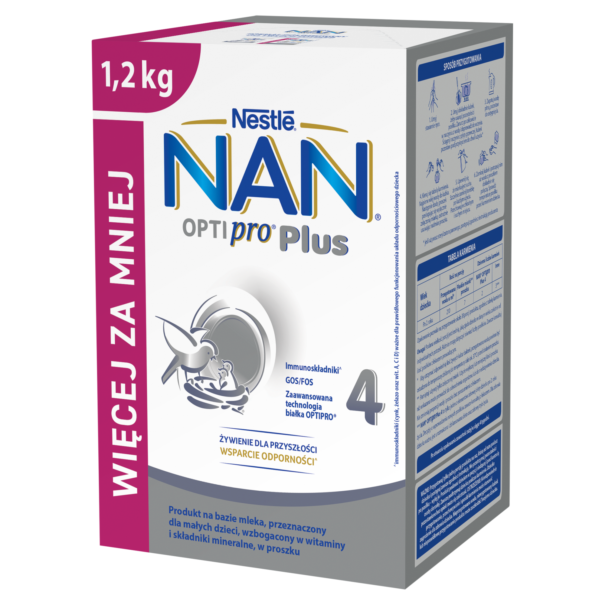 NAN OPTIPRO Plus 4 Produkt na bazie mleka dla małych dzieci, 1,2 kg zdjęcie