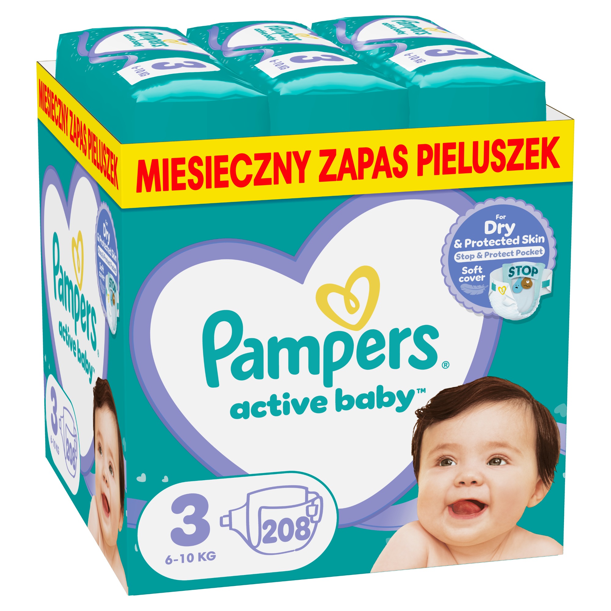 Pampers Active Baby 3 pieluchy 6-10 kg 208 sztuk