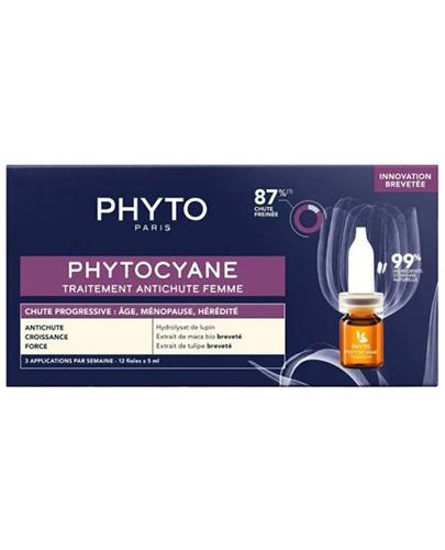 Phyto Phytocyane Kuracja przeciw wypadaniu włosów dla kobiet postępujące wypadanie włosów 12x5ml zdjęcie