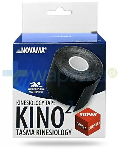 Novama Kino2 taśma do kinesiotapingu 5cm x 5m kolor czarny 1 sztuka zdjęcie