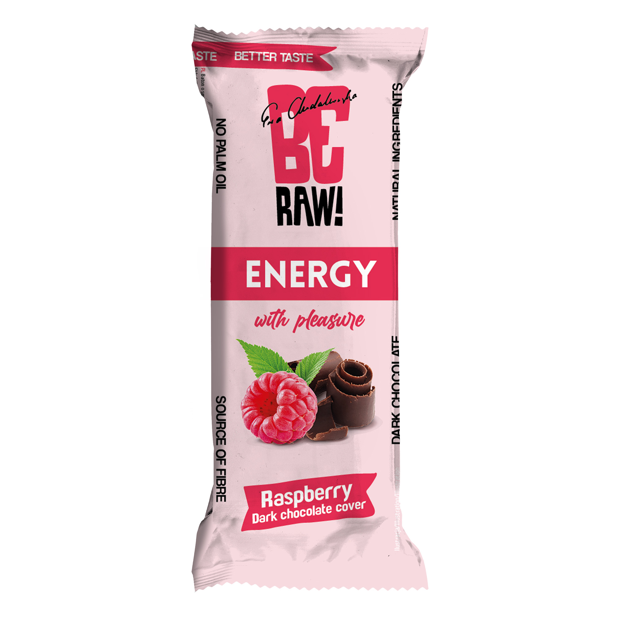 BeRAW  Energy, Baton energetyczny, malina, 40 g zdjęcie